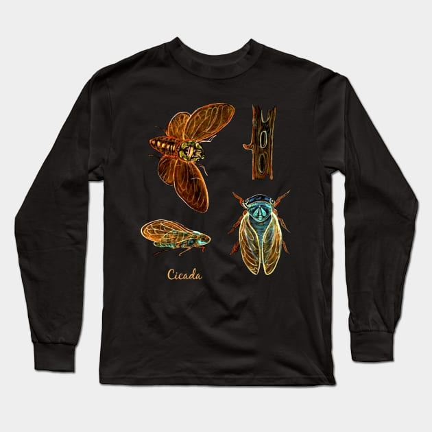 SUMMER CICADA Insect Lovers Long Sleeve T-Shirt by ArtisticEnvironments